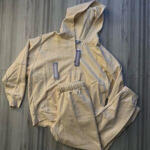 Florence Beige Hoodie and Jogger Set Size S